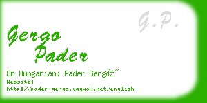 gergo pader business card